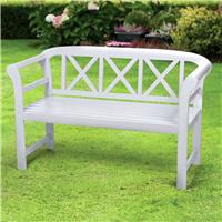 Greenhurst Bewdley 2 Seater Wooden Garden Bench - White