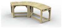 Forest Garden 2 Seater Wooden Garden Firepit Bench - Natural