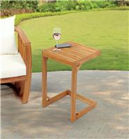 Greenhurst Square Wooden Garden Side Table - Light Wood