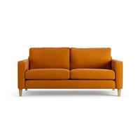 Habitat Flint Fabric 3 Seater Sofa - Orange - Ash Leg