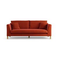 Habitat Aston Velvet 3 Seater Sofa - Burnt Orange - Ash Leg