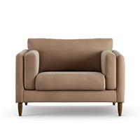 Habitat Newington Velvet Cuddle Chair - Latte - Dark Leg