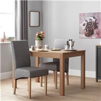Argos Home Pair of Midback Skirt Tweed Fabric Dining Chairs