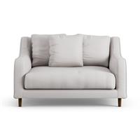 Habitat Swift Fabric Cuddle Chair - Natural - Dark Leg