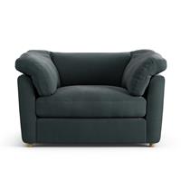 Habitat Wynn Fabric Cuddle Chair - Charcoal - Ash Leg