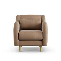 Habitat Turnmill Velvet Armchair - Latte - Ash Leg