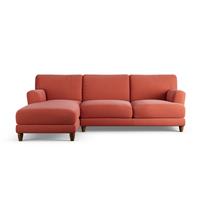 Habitat Askem Fabric Left Hand Corner Sofa- Papaya -Dark Leg