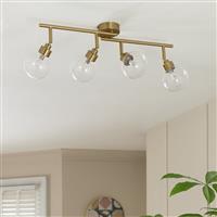 Habitat Tay Steel 4 Lights Spotlight Bar - Brass