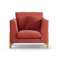 Habitat Aston Fabric Armchair - Papaya - Ash Leg