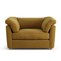 Habitat Wynn Fabric Cuddle Chair - Gold - Ash Leg