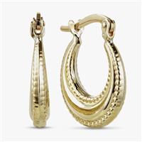 Revere 9ct Yellow Gold Beaded Edge Creole Earrings