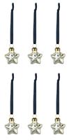 Argos Home Pack of 6 Silver Glass Star Christmas Decoration