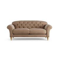Habitat Brooker Velvet 3 Seater Sofa - Latte - Ash Leg