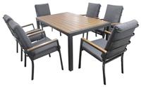 Norfolk Leisure Easton 6 Seater Metal Patio Set - Grey