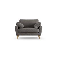 Habitat Ivor Fabric Cuddle Chair - Charcoal - Ash Leg