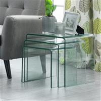 Julian Bowen Amalfi Nest of 3 Tables - Clear Glass
