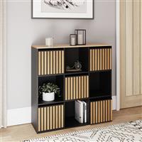 GFW Kube 9 Cube Storage Unit - Black & Oak