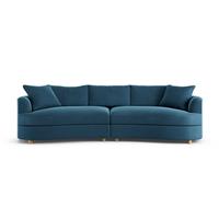 Habitat Sacha Velvet 4 Seater Sofa - Ink Blue - Ash Leg