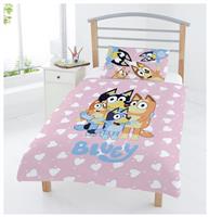 Bluey Cotton Hearts Pink Kids Bedding Set - Toddler