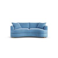 Habitat Sacha Velvet 3 Seater Sofa - Sky Blue - Ash Leg