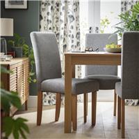 Argos Home Pair of Tweed Fabric Dining Chairs - Grey