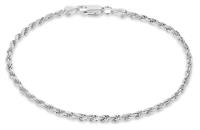 Revere Italian Silver Diamond Cut Rope 7.5 Inch Bracelet