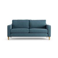 Habitat Flint Fabric 3 Seater Sofa - Blue - Ash Leg