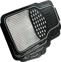 Streetwize Heavy-Duty Rubber Car Mat Set - Chrome Trim