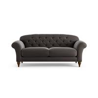 Habitat Brooker Velvet 3 Seater Sofa - Grey - Dark Leg