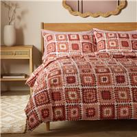 Habitat Autumnal Crochet Print Orange Bedding Set - Single
