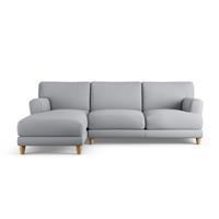 Habitat Askem Fabric Left Hand Corner Sofa- Grey - Ash Leg