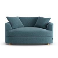 Habitat Sacha Fabric Cuddle Chair - Blue - Ash Leg
