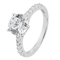 Revere Sterling Silver Cubic Zirconia Engagement Ring - Q