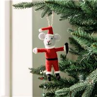 Habitat Single Mouse Santa Claus Hanging Christmas Ornament