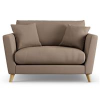 Habitat Lomond Fabric Cuddle Chair - Biscuit - Ash Leg