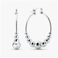 Revere Sterling Silver Graduated Bead Hoop Earrings