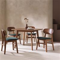 Habitat x Scion Esala Pair of Fabric Dining Chairs - Walnut