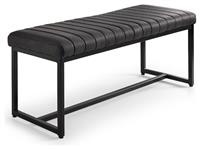 Julian Bowen Soho Faux Leather Dining Bench - Charcoal