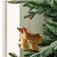 Habitat Single Gold Fringe Coat Dog Christmas Decoration