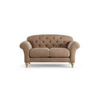 Habitat Brooker Velvet 2 Seater Sofa - Latte - Ash Leg
