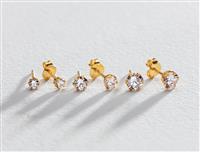 Revere 9ct Gold Plated Sterling Silver Stud Earrings
