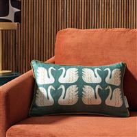 Habitat x Scion Swim Swam Swan Cushion - Green - 30x50cm