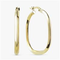 Revere 9ct Yellow Gold Square with Round Edge Hoop Earrings