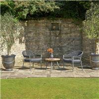 Pacific Bazel 2 Seater Metal Garden Bistro Set - Black