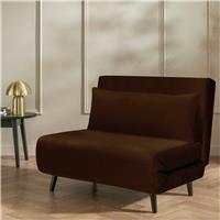 Habitat Roma Small Double Velvet Chairbed - Chocolate