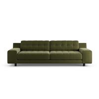 Habitat Hendricks Velvet 4 Seater Sofa - Green - Black Leg