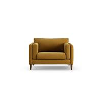 Habitat Newington Fabric Cuddle Chair - Gold - Dark Leg