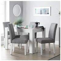 Argos Home Pair of Tweed Fabric Dining Chairs - Grey