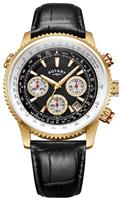 Rotary Men's Chronograph Black Leather Strap Watch