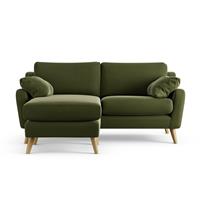 Habitat Ivor Left Hand Corner Sofa - Moss Green - Ash Leg